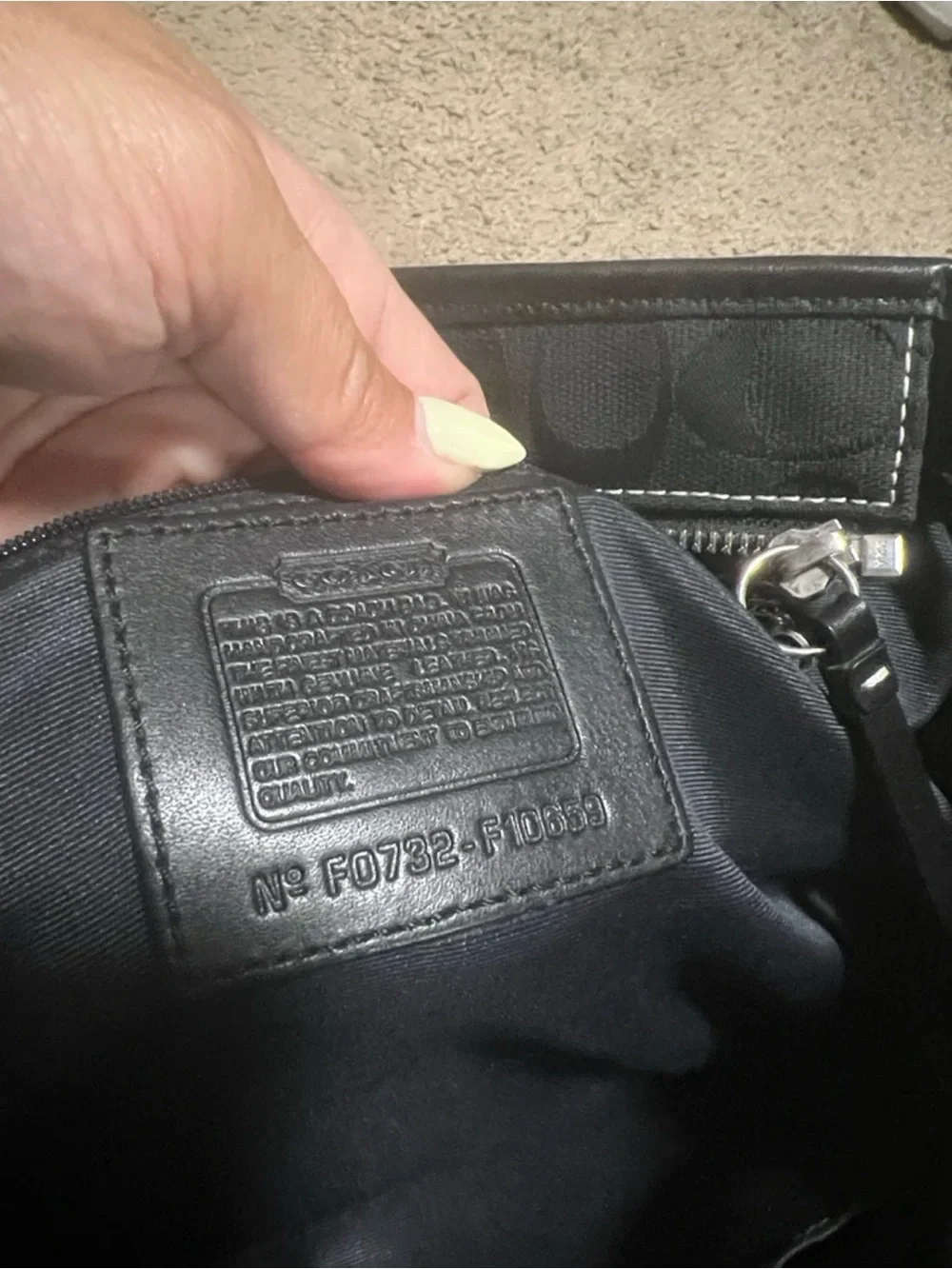 Coach f10669 signature